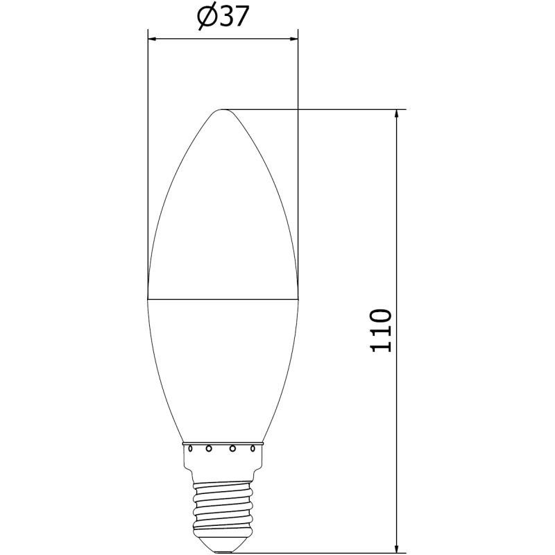 Mexen Nova LED крушка E14, C37, 8W, Студена - 6500K, 840 lm - L102-E14-0865-01