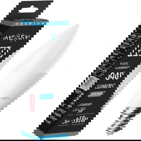 Mexen Nova LED крушка E14, C37, 8W, Студена - 6500K, 840 lm - L102-E14-0865-01