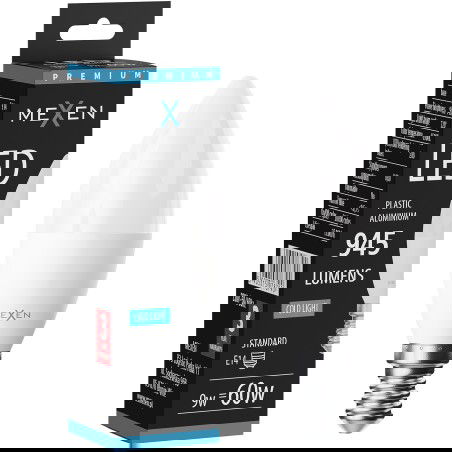 Mexen Nova LED крушка E14, C37, 9W, Студена - 6500K, 945 lm - L102-E14-0965-01