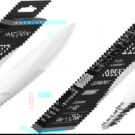 Mexen Nova LED крушка E14, C37, 10W, Студена - 6500K, 1055 lm - L102-E14-1065-01