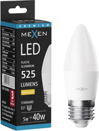 Mexen Nova LED крушка E27, C37, 5W, Топла - 3000K, 525 lm - L102-E27-0530-01