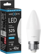 Mexen Nova LED крушка E27, C37, 5W, Студена - 6500K, 525 lm - L102-E27-0565-01