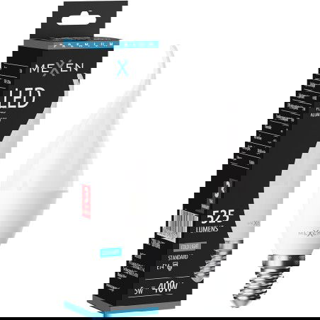 Mexen Nova LED крушка пламък E14, C37, 5W, Студена - 6500K, 525 lm - L106-E14-0565-01