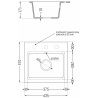 Mexen Milo гранитна мивка 1-коморова 435 x 410 mm, черен, златен сифón - 6505441000-77-G