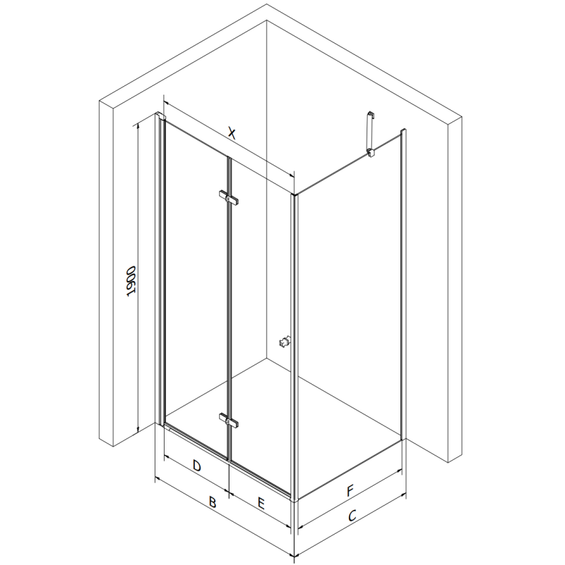 Mexen Lima сгъваема душ кабина 110 x 100 см, прозрачна, хром + корито Flat