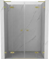 Mexen Lunar L Двойна душ врата 150 см, прозрачна, златна четка - 834DL-150-000-55-00
