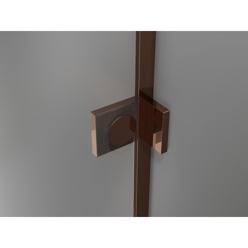 Mexen Lunar L Двоен отворено-душ кабини с врати 150 см, прозрачно, розово злато - 834DL-150-000-60-00