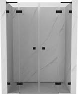 Mexen Lunar L Двойни душ кабини с отваряеми врати 150 см, прозрачни, черни - 834DL-150-000-70-00