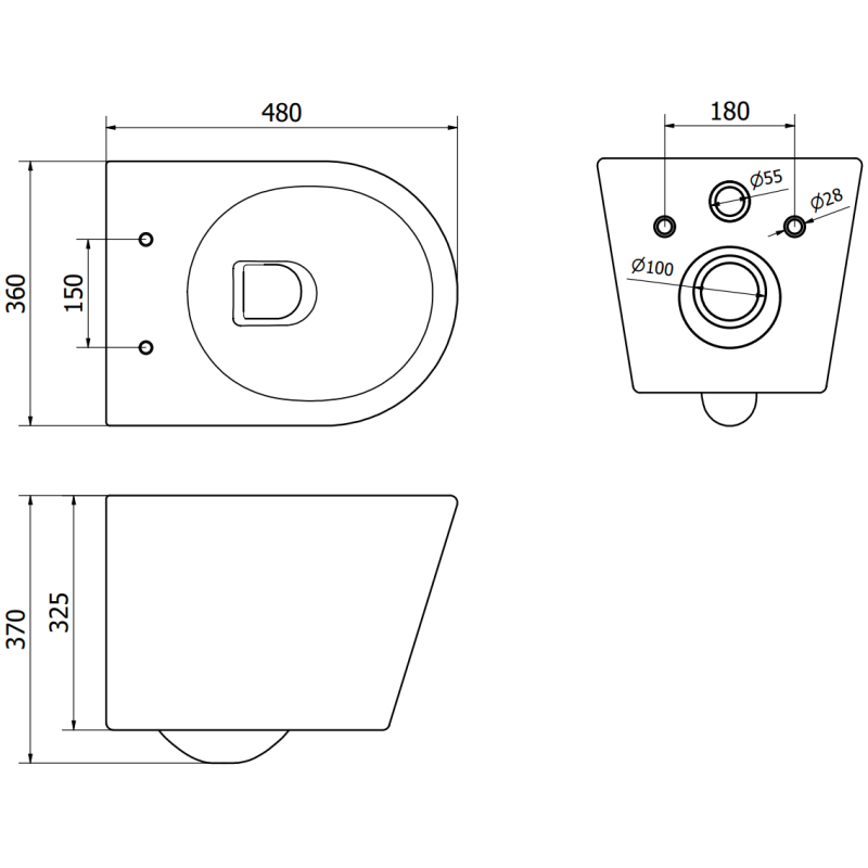 Mexen Rico римлес тоалетна чиния с тънка, бавно падаща седалка, дуропласт, черен мат - 30720185