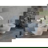 Mexen Rico Rimless WC с тоалетна чиния и плъзгаща се седалка slim, дуропласт, сиво-син мат - 30724069