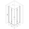 Mexen Lima Duo сгъваща душ кабина 80 x 80 см, прозрачна, хром + подов тръбопровод Flat - 856-080-080-01-02-4010