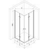 Mexen Lima Duo сгъваема душ кабина 100 x 90 см, прозрачна, златна + корито Flat