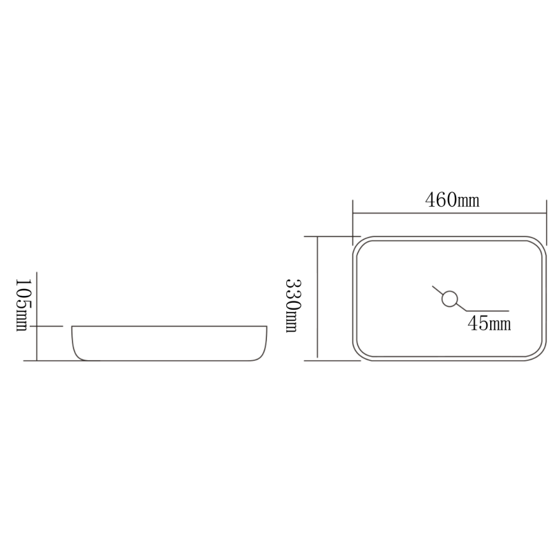 Mexen Akra стъклена мивка за плот 46 x 33 см, черна - 24024670