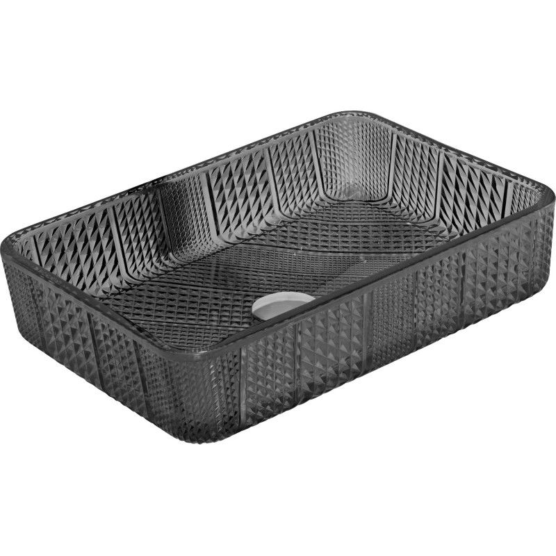 Mexen Akra стъклена мивка за плот 46 x 33 см, черна - 24024670