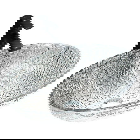 Mexen Goa стъклена умивалник за плот 50 x 36 cm, прозрачен - 24085000