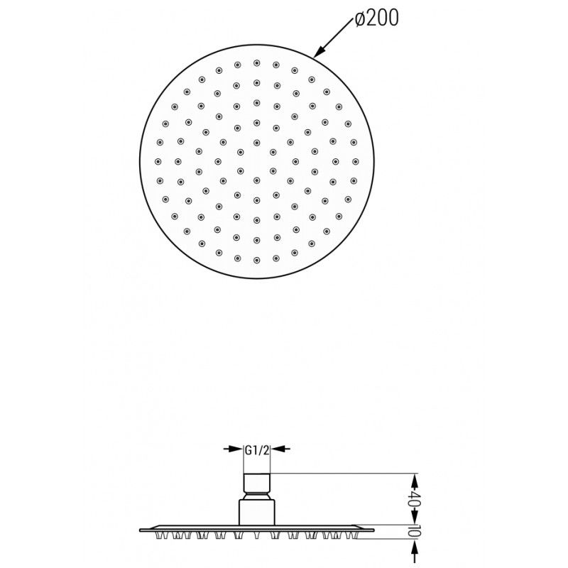 Mexen Slim душ глава 20 см, хром - 79220-00