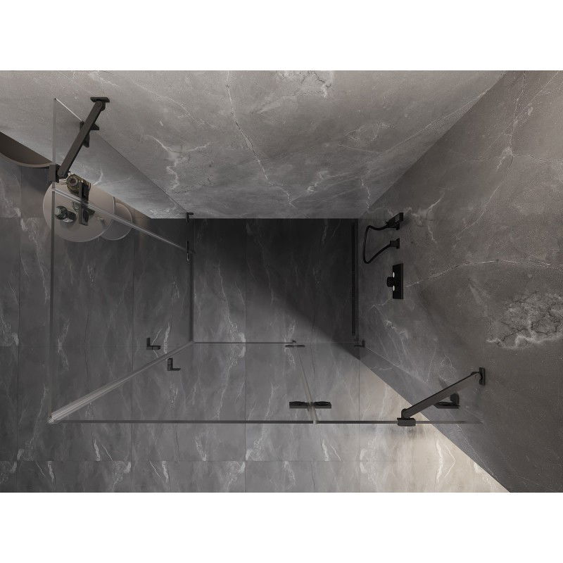 Mexen Lunar Дуо душ кабина с панти дясна 75 x 70 см, прозрачна, четено сиво - 834-075P-070L-66-00