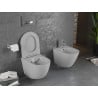 Mexen Lena WC чиния Rimless със седалка със забавено падане slim, дуропласт, светло сив мат - 30224061