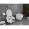 Mexen Lena WC мивка Rimless с капак slim, дуропласт, бяла шарка - 30224099