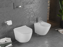 Mexen Lena WC чиния Rimless със забавено падане на седалката slim, дуропласт, бял гланц - 30220500