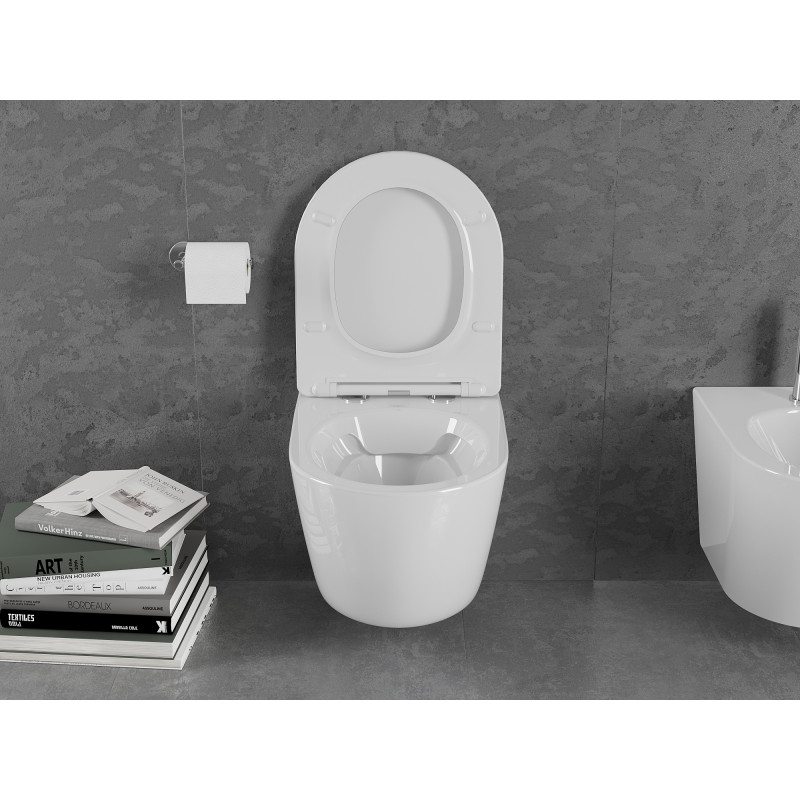 Mexen Lena wc чиния Rimless със седалка с плавно затваряне slim, дуропласт, бял