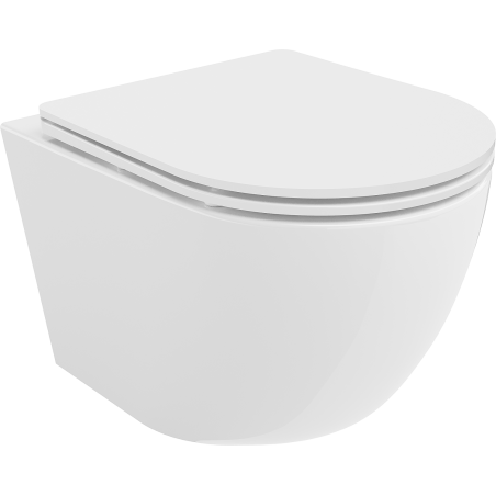 Mexen Lena Rimless WC купа с тънка седалка със забавено падане, дуропласт, бял гланц - 30220300