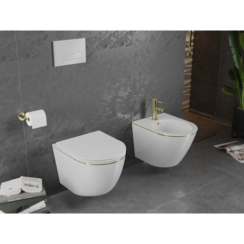 Mexen Lena WC чиния Rimless с капак със забавено падане slim, дуропласт,