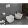 Mexen Lena WC чиния Rimless със забавено падане слим, дуропласт, бяла/златна решетка - 30224009