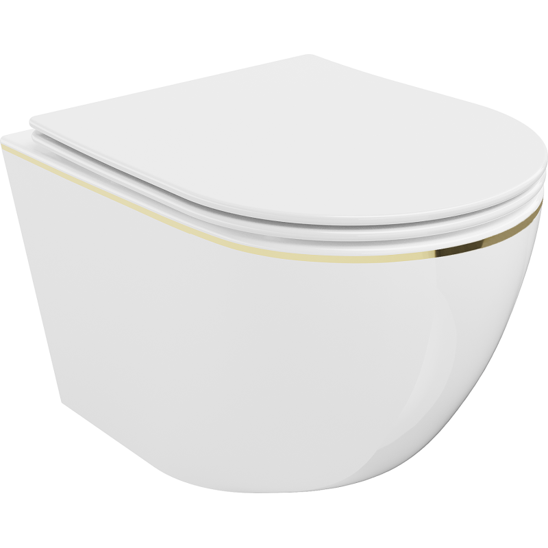 Mexen Lena WC чиния Rimless с капак със забавено падане slim, дуропласт,