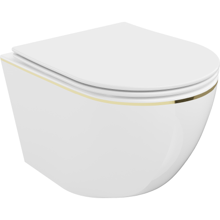 Mexen Lena WC чиния Rimless с капак със забавено падане slim, дуропласт,