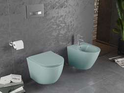 Mexen Лена чиния WC Rimless с капак с бавно затваряне slim, дюропласт, светло зелена мат - 30224048