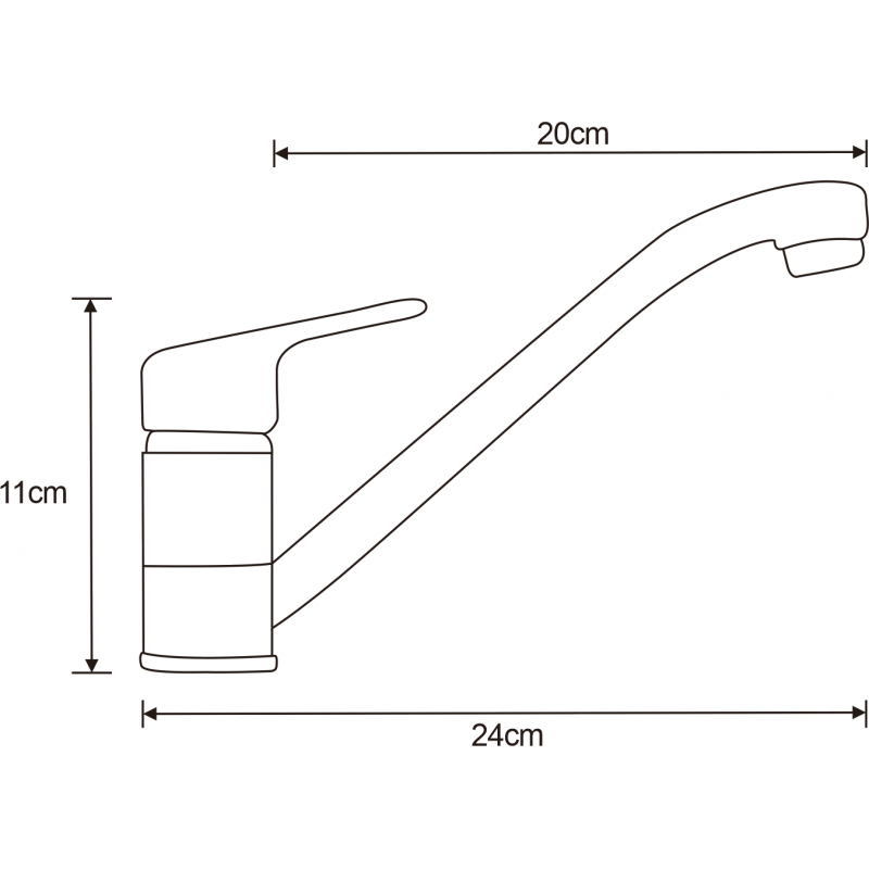 Mexen Selma кухненски смесител с дълъг чучур, хром - 671100-00