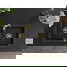 Mexen Mario гранитна мивка 2-коморна 820 x 436 мм, черен/сребърен металик, златен сифона - 6504822000-73-G