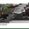 Mexen Mario гранитна мивка 2-коморна 820 x 436 мм, черен/златен металик, златен сифони - 6504822000-75-G