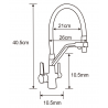 Mexen Duo кухненски смесител, хром/бял - 671701-02