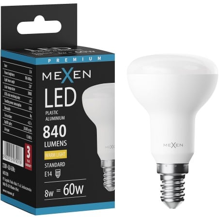 Mexen Nova LED крушка E14, R50, 8W, Топла - 3000K, 840 lm - L103-E14-0830-01