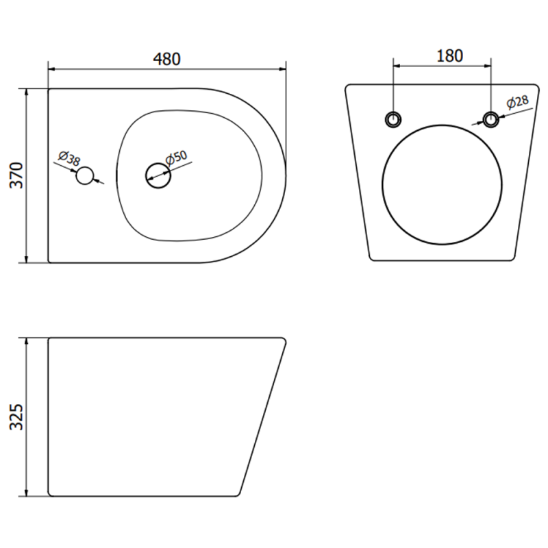 Mexen Rico висящо биде, бяло - 35724800