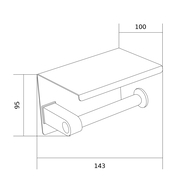 Mexen държач за хартия с рафт, черен - 701197-70