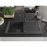 Mexen Leo гранитна мивка с 1 камера и отцедник 900 x 500 mm, черен петнист, черен