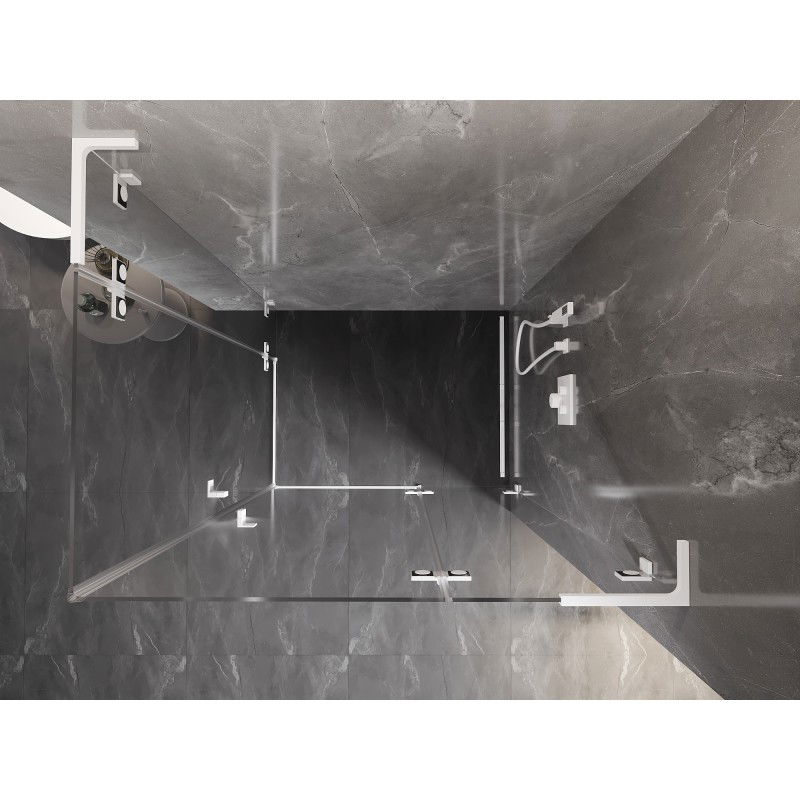 Mexen Lunar L Duo душ кабина с отваряща се врата, дясна 110 x 100 см, прозрачна, бяла - 834L-110P-100L-20-00