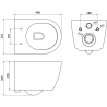Mexen комплект за стенен монтаж WC стелаж Fenix XS-F с чиния WC Carmen, бял гланц - 6803388XX00
