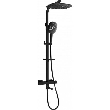 Mexen CQ22 комплект за вана и душ с душ глава и термостатичен смесител, черен - 779102295-70