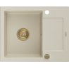 Mexen Enzo гранитна мивка с 1 отделение и капак 576 x 465 мм, бежова, златен