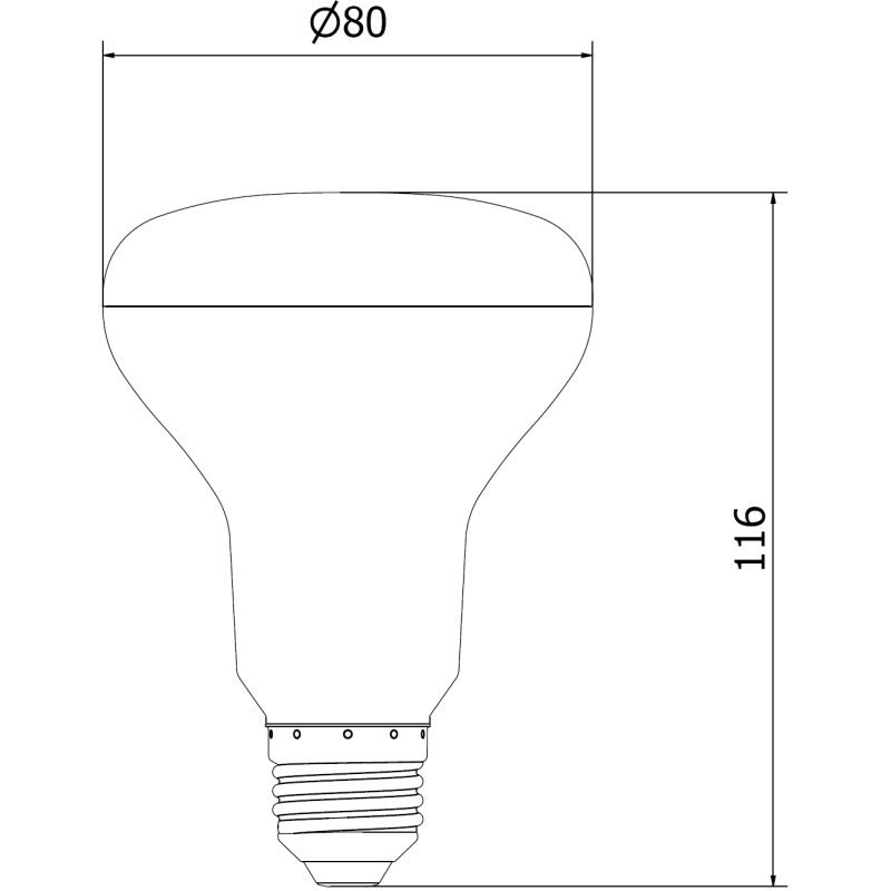 Mexen Nova LED крушка E27, R80, 12W, Неутрална - 4000K, 1260 lm - L105-E27-1240-01
