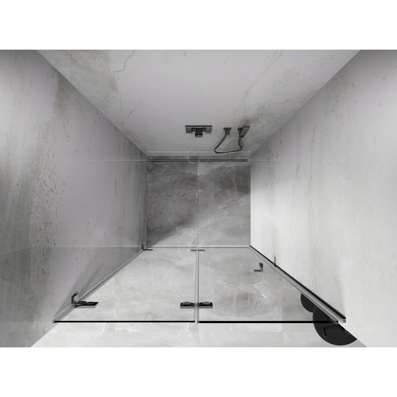 Mexen Lunar-F лява сгъваема душ врата 55 см, прозрачна, хром - 836-055-000-01-00-L