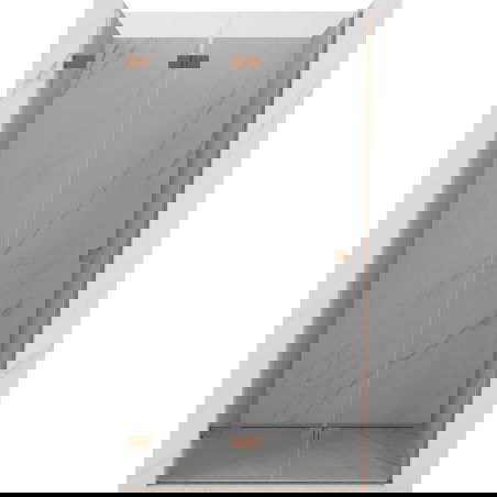 Mexen Lunar-F лява сгъваема душ врата 50 см, прозрачна, четкана мед - 836-050-000-65-00-L