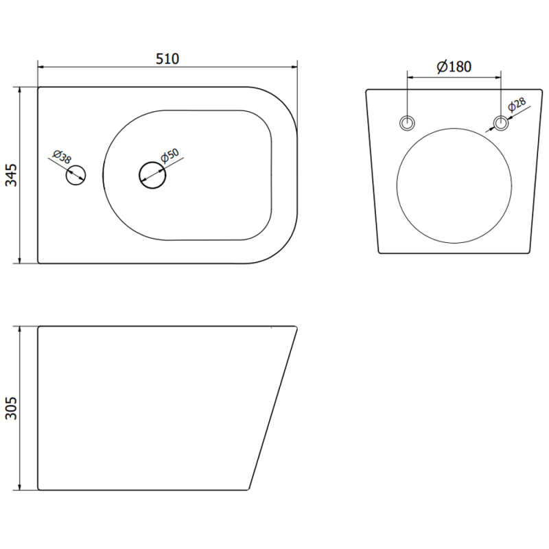 Mexen Teo вградена система за биде Fenix B със стойка и биде, бяло - 69935855100