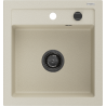 Mexen Vito гранитна мивка с 1 отделение 520 x 490 mm, бежова, черен сифон