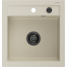 Mexen Vito мивка от гранит с 1 корито 520 x 490 mm, бежова, черен сифон - 6503521000-69-B