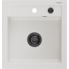 Mexen Vito гранитна мивка с 1 отделение 520 x 490 mm, бяла, черен сифон - 6503521000-20-B